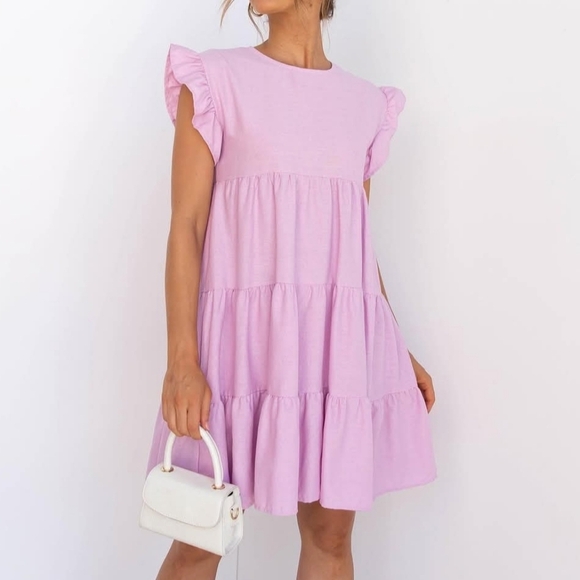 Petal & Pup Pink Amarah Linen Blend Dress Size Women's 6 - Picture 1 of 11